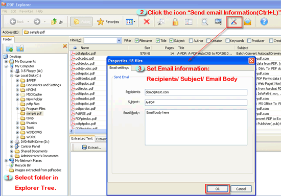 a-pdf explorer send email